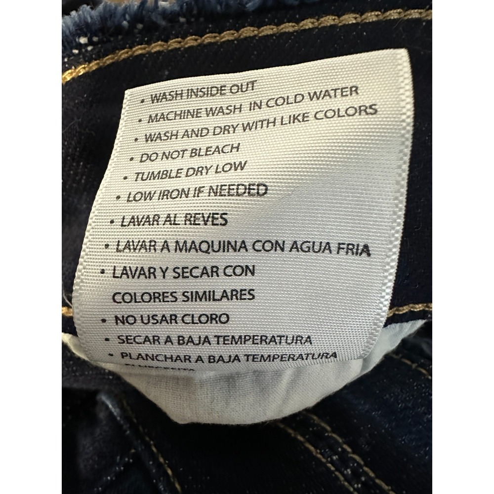 Kancan Gill High Rise Flare Jeans Dark Wash Distressed Raw Hem Size 13 / 30 - Picture 11 of 16